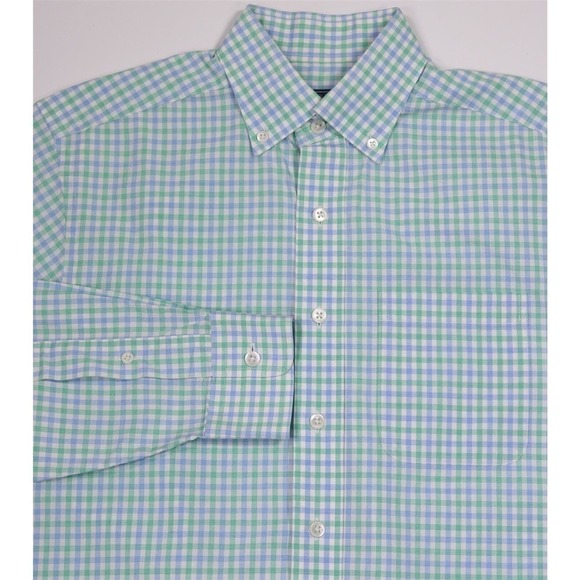 Vineyard Vines Green/Blue/White Check Murray Button-Down Dress Shirt XS - Picture 1 of 8